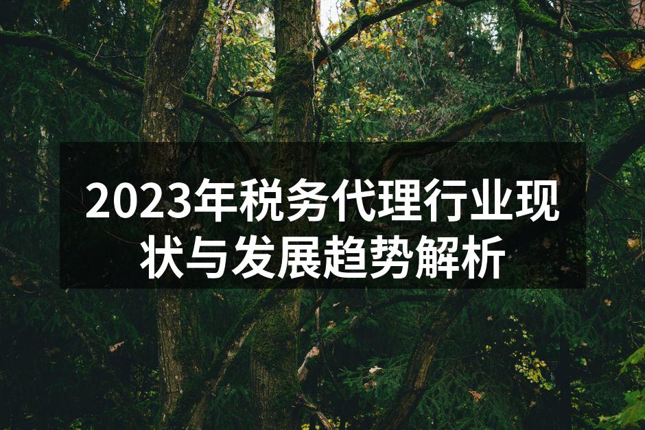 税务代理行业现状分析图
